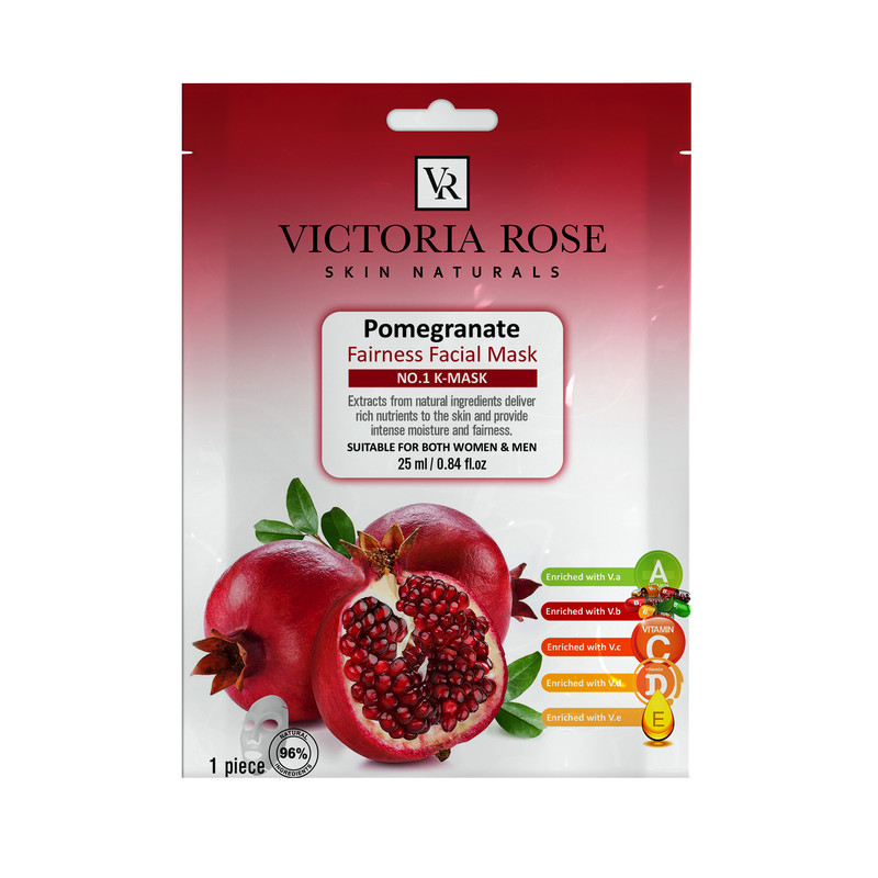 ماسک صورت ویکتوریا رز مدل Pomegranate حجم 25 میلی لیتر بسته 5 عددی ماسک صورت ویکتوریا رز مدل Pomegranate حجم 25 میلی لیتر بسته 5 عددی