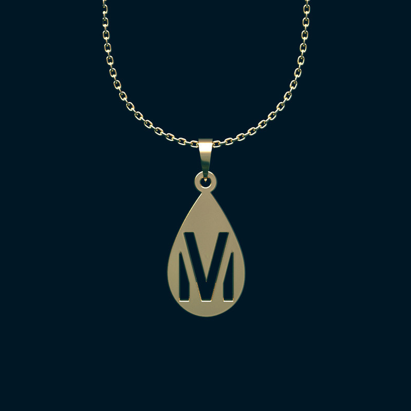 گردنبند طلا 18 عیار زنانه مدوپد مدل حرف M کد RR2-1-1269