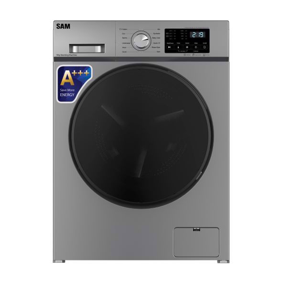 ماشین لباسشویی سام الکترونیک 8 کیلویی مدل UN-Q1435-نقرهای ماشین لباسشویی سام الکترونیک 8 کیلویی مدل UN-Q1435-نقرهای