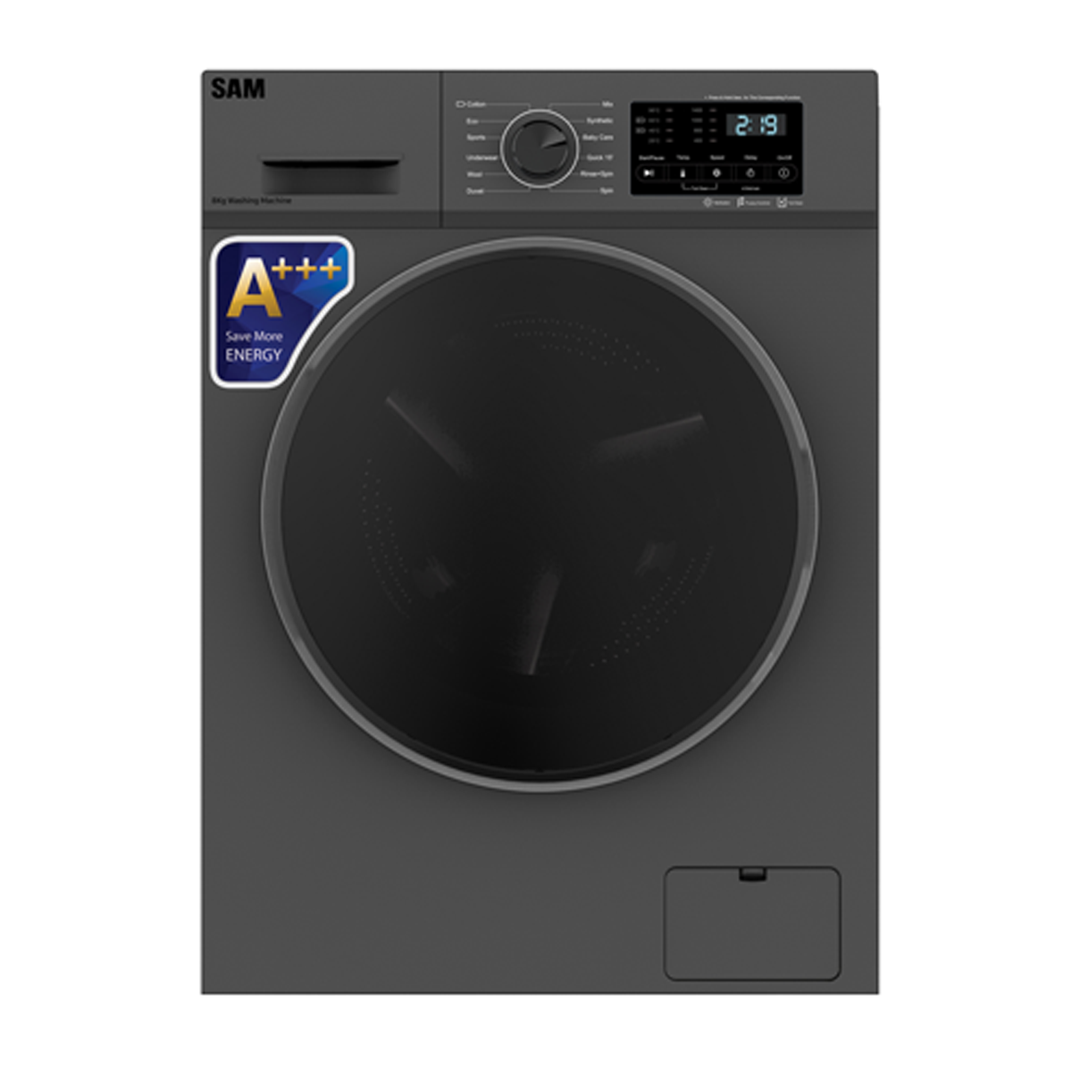 ماشین لباسشویی سام الکترونیک 8 کیلویی مدل UN-Q1433 ماشین لباسشویی سام الکترونیک 8 کیلویی مدل UN-Q1433