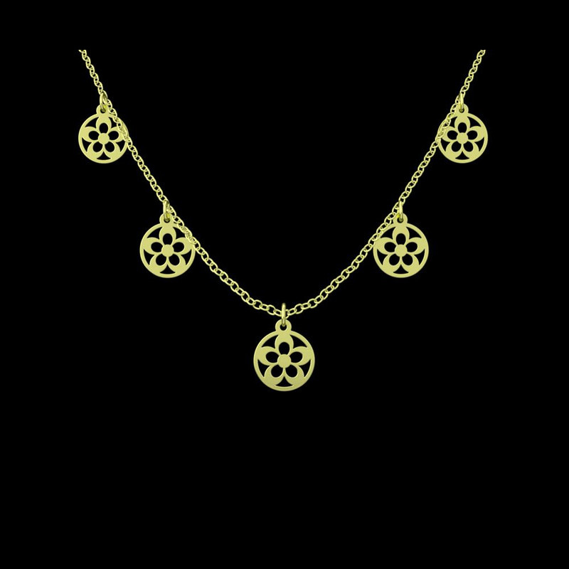 گردنبند طلا 18 عیار زنانه مدوپد مدل گل کد RNA11028 گردنبند طلا 18 عیار زنانه مدوپد مدل گل کد RNA11028