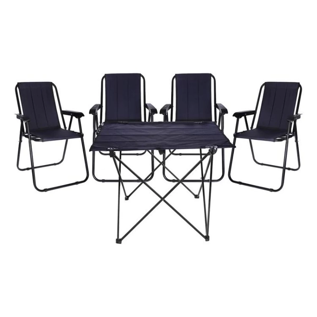 ست میز و صندلی سفری تاشو کد YZ مجموعه 5 عددی-سرمه ای