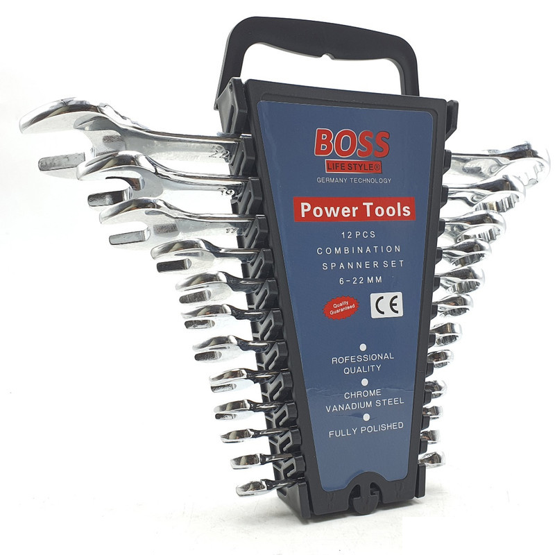 آچار یکسر تخت و یکسر رینگی باس مدل LIFE-STYLE مجموعه 12 عددی آچار یکسر تخت و یکسر رینگی باس مدل LIFE-STYLE مجموعه 12 عددی