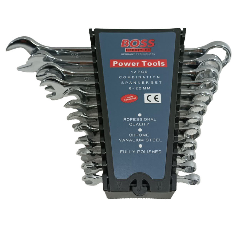 آچار یکسر تخت و یکسر رینگی باس مدل 6-22mm مجموعه 12 عددی آچار یکسر تخت و یکسر رینگی باس مدل 6-22mm مجموعه 12 عددی