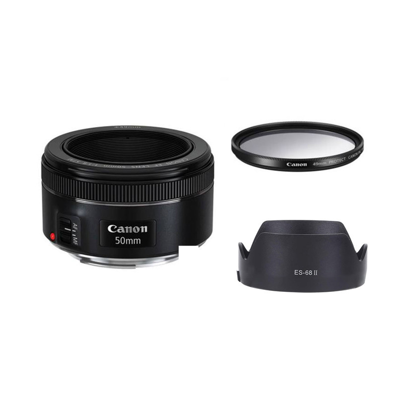 لنز کانن مدل EF 50mm f/1.8 STM به همراه لوازم جانبی لنز کانن مدل EF 50mm f/1.8 STM به همراه لوازم جانبی