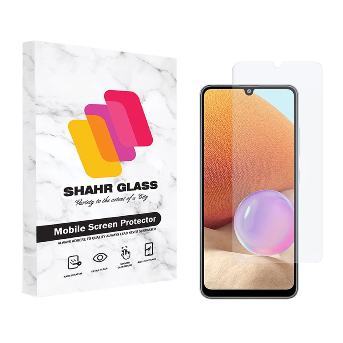 گلس گوشی سامسونگ Galaxy A32 شهر گلس مدل SMP گلس گوشی سامسونگ Galaxy A32 شهر گلس مدل SMP