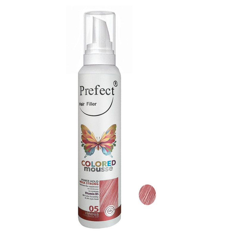 موس مو پرفکت هیر فیلر شماره 05 حجم 150 میلی لیتر رنگ شرابی موس مو پرفکت هیر فیلر شماره 05 حجم 150 میلی لیتر رنگ شرابی