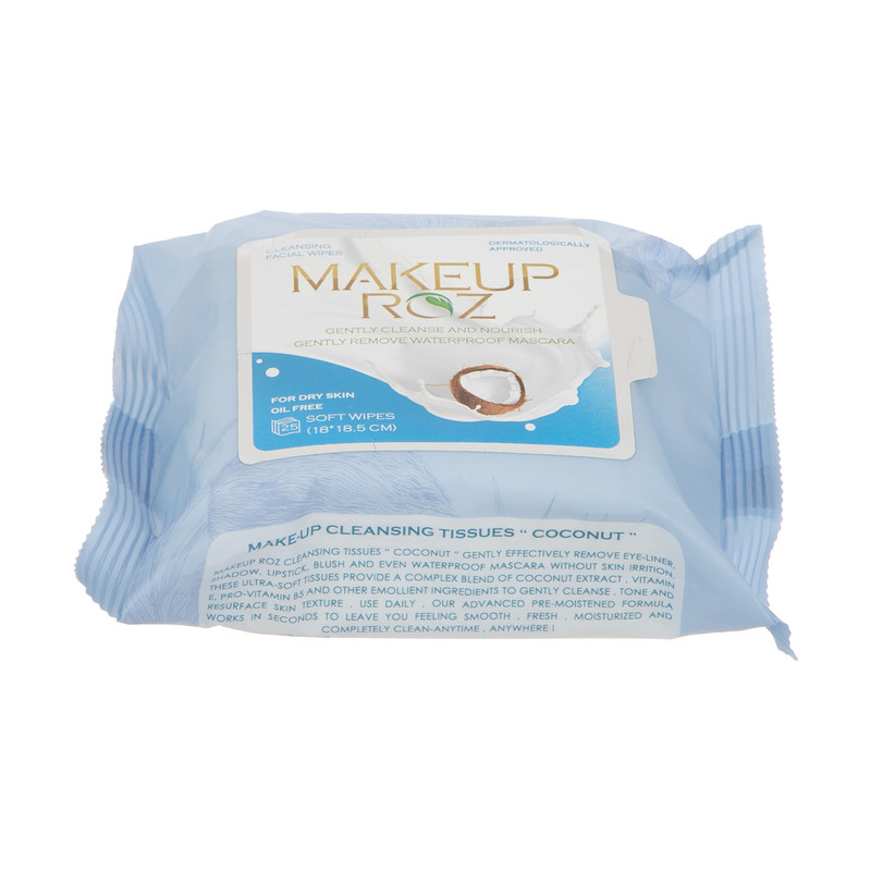 دستمال مرطوب میکاپ رز مدل شیر نارگیل بسته 25 عددی دستمال مرطوب میکاپ رز مدل شیر نارگیل بسته 25 عددی