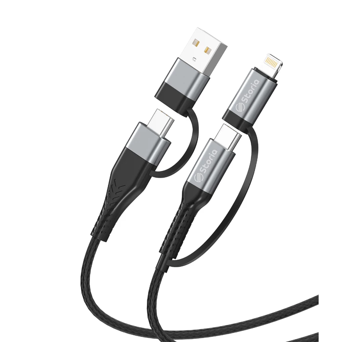 کابل تبدیل تایپ سی به یو اس بی/ لایتنینگ استوریا مدل ST-DC03 طول 1 متر-مشکی کابل تبدیل تایپ سی به یو اس بی/ لایتنینگ استوریا مدل ST-DC03 طول 1 متر-مشکی