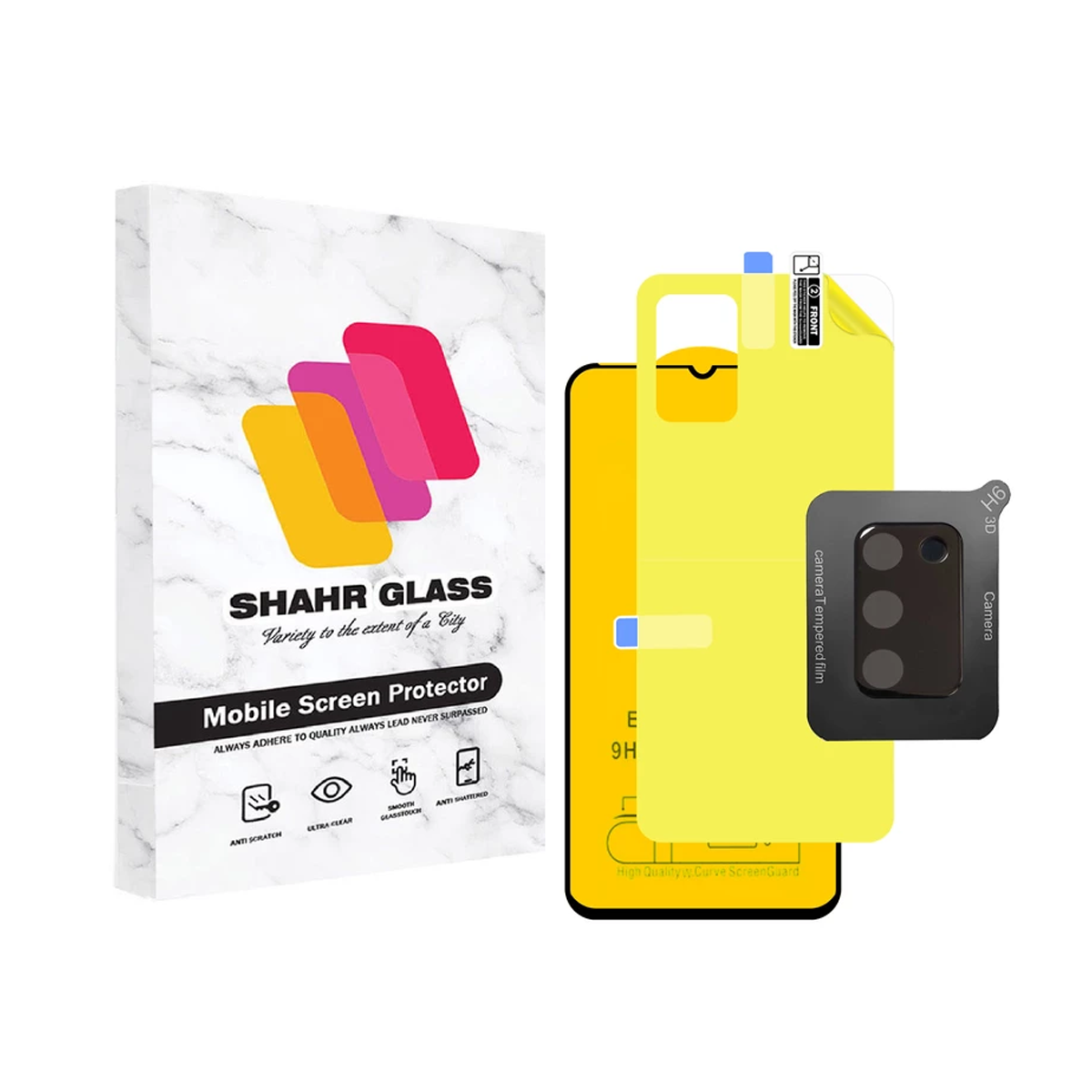 گلس گوشی سامسونگ Galaxy A02s / A03s شهر گلس مدل 3FNF به همراه محافظ لنز دوربین و محافظ پشت گوشی-مشکی  گلس گوشی سامسونگ Galaxy A02s / A03s شهر گلس مدل 3FNF به همراه محافظ لنز دوربین و محافظ پشت گوشی-مشکی