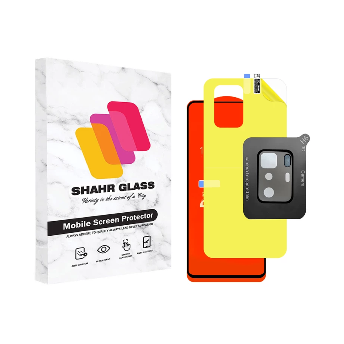 گلس گوشی شیائومی Poco X3 GT شهر گلس مدل 3FNF به همراه محافظ لنز دوربین و محافظ پشت گوشی-مشکی  گلس گوشی شیائومی Poco X3 GT شهر گلس مدل 3FNF به همراه محافظ لنز دوربین و محافظ پشت گوشی-مشکی