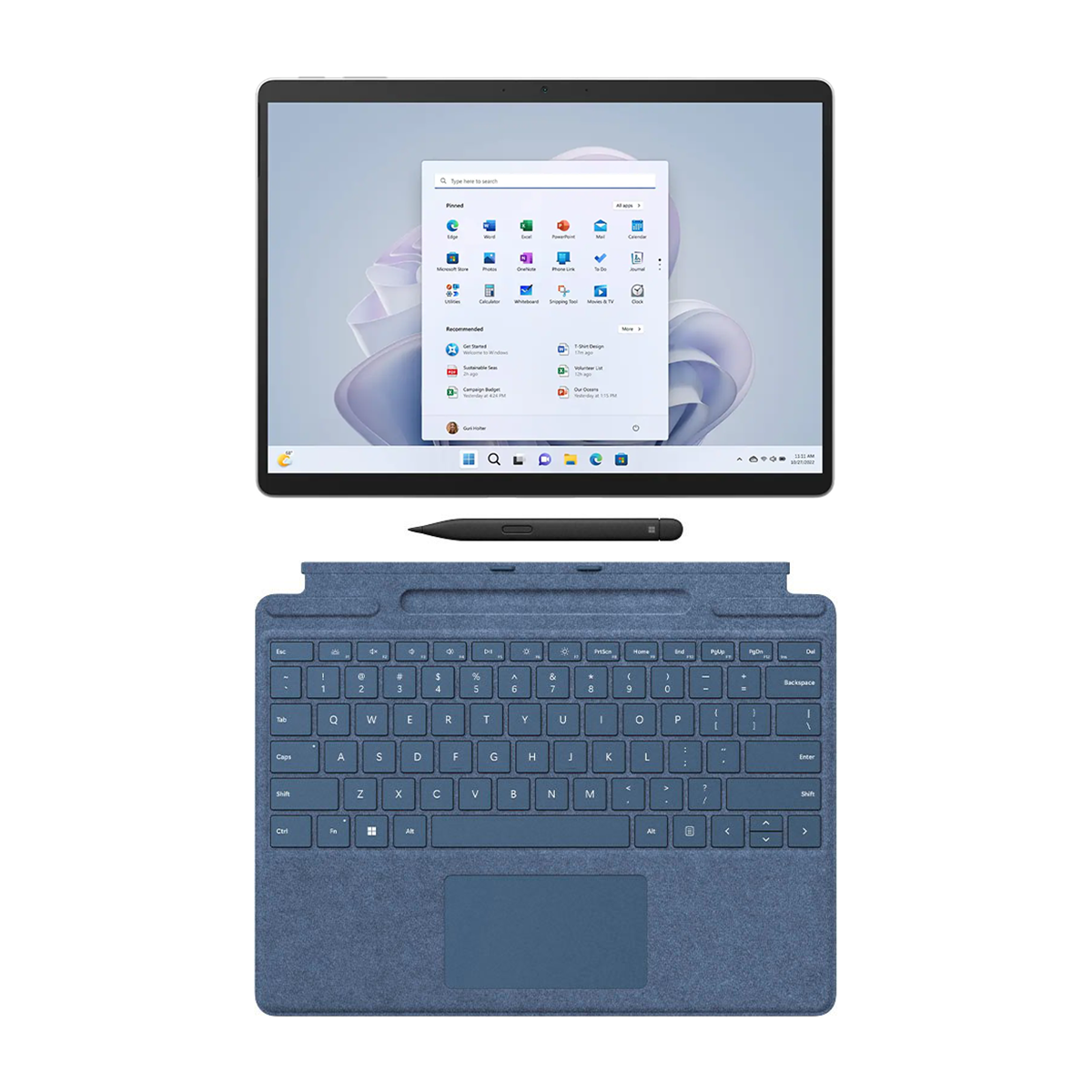 تبلت مایکروسافت مدل Surface Pro 9 i7 ظرفیت 256 گیگابایت رم 16 گیگابایت با کیبورد Signature Ice Blue و قلم Slim Pen 2 تبلت مایکروسافت مدل Surface Pro 9 i7 ظرفیت 256 گیگابایت رم 16 گیگابایت با کیبورد Signature Ice Blue و قلم Slim Pen 2