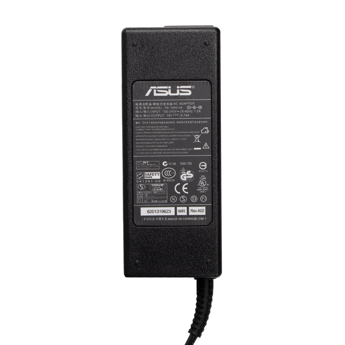 شارژر لپ تاپ ایسوس 19 ولت 4.74 آمپر مدل PA-1900-04-مشکی شارژر لپ تاپ ایسوس 19 ولت 4.74 آمپر مدل PA-1900-04-مشکی