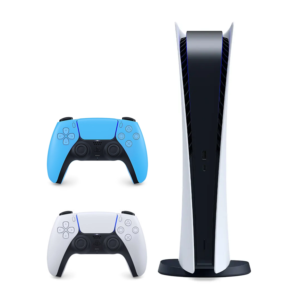 پلی استیشن 5 دیجیتال به همراه دسته اضافه آبی پلی استیشن 5 دیجیتال به همراه دسته اضافه آبی
