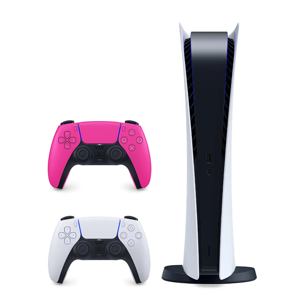 پلی استیشن 5 دیجیتال به همراه دسته اضافه صورتی پلی استیشن 5 دیجیتال به همراه دسته اضافه صورتی