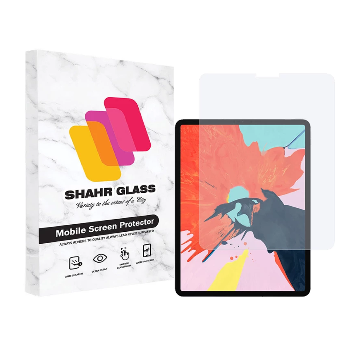 گلس تبلت اپل iPad Pro 12.9 2018 شهر گلس مدل UCCT3-بی رنگ شفاف گلس تبلت اپل iPad Pro 12.9 2018 شهر گلس مدل UCCT3-بی رنگ شفاف