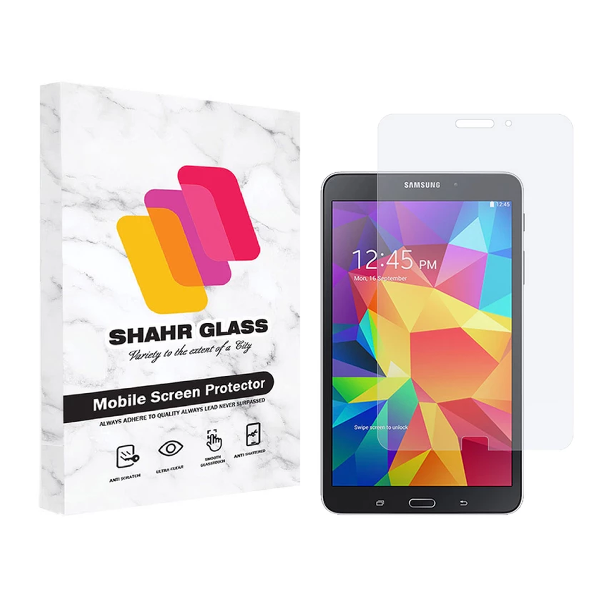 گلس تبلت سامسونگ Galaxy Tab 4 8.0 3G شهر گلس مدل SMPT1-بی رنگ شفاف گلس تبلت سامسونگ Galaxy Tab 4 8.0 3G شهر گلس مدل SMPT1-بی رنگ شفاف