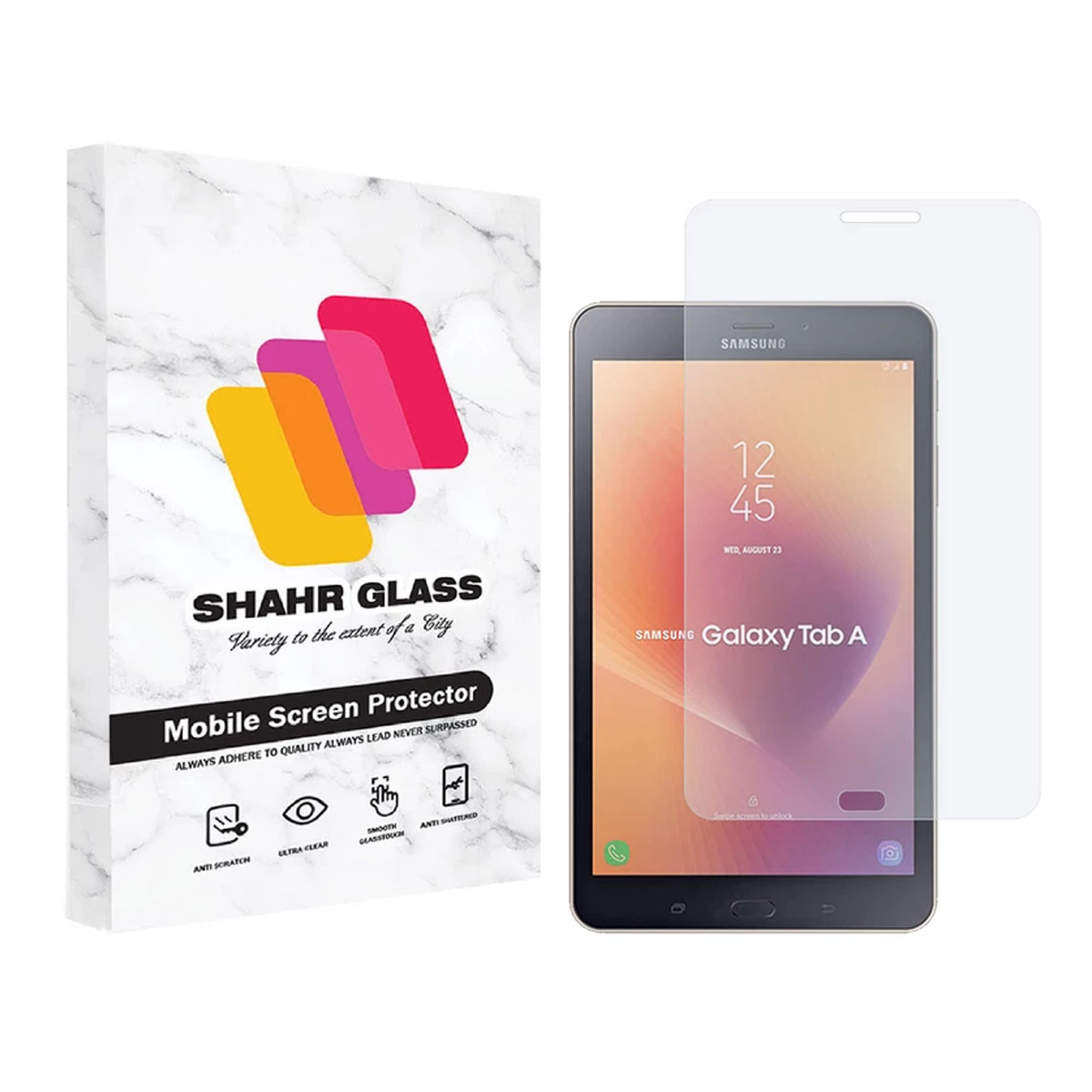 گلس تبلت سامسونگ Galaxy Tab A 8.0 2017 شهر گلس مدل SMPT1 -بی رنگ شفاف گلس تبلت سامسونگ Galaxy Tab A 8.0 2017 شهر گلس مدل SMPT1 -بی رنگ شفاف