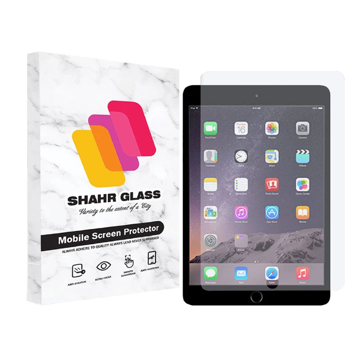 گلس تبلت اپل iPad Mini 2 شهر گلس مدل SMPT1 -بی رنگ شفاف گلس تبلت اپل iPad Mini 2 شهر گلس مدل SMPT1 -بی رنگ شفاف