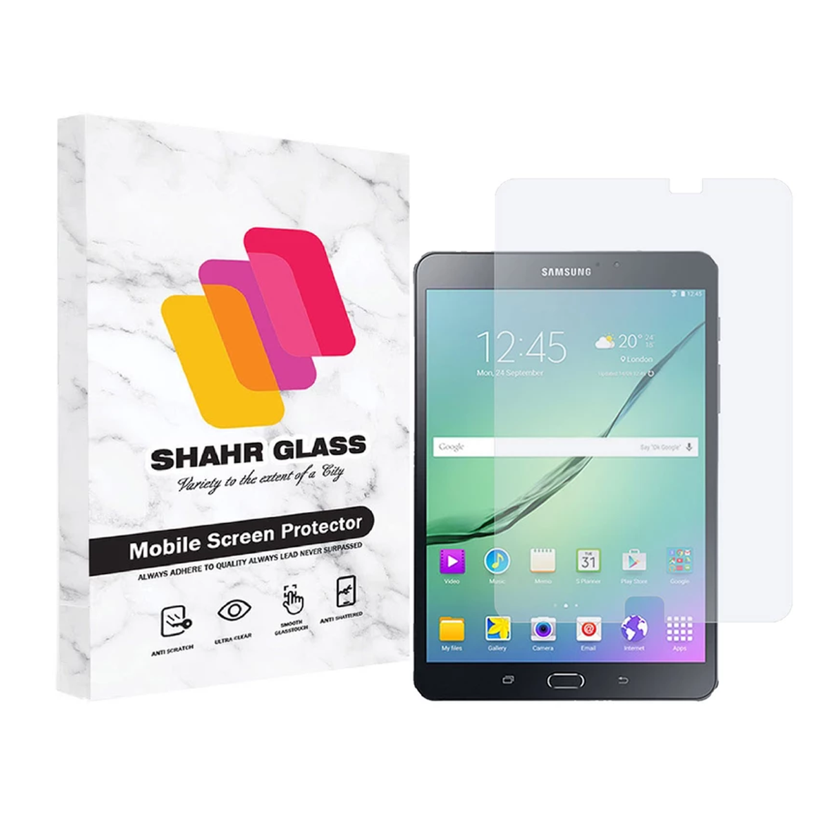 گلس تبلت سامسونگ Galaxy Tab S2 8.0 شهر گلس مدل SMPT1-بی رنگ شفاف گلس تبلت سامسونگ Galaxy Tab S2 8.0 شهر گلس مدل SMPT1-بی رنگ شفاف