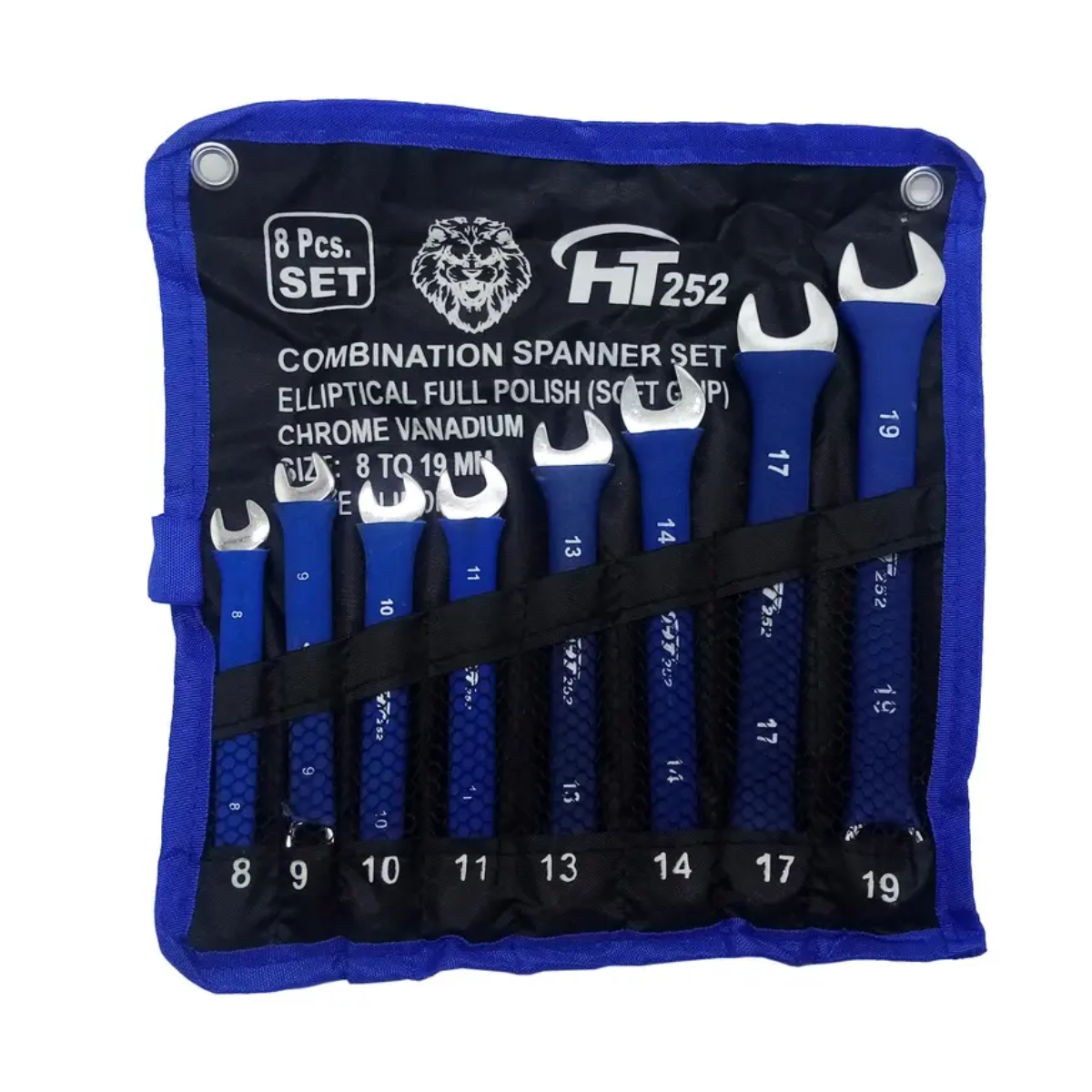 آچار یک سر تخت یک سر رینگی اچ تی مدل HT252 مجموعه 8 عددی آچار یک سر تخت یک سر رینگی اچ تی مدل HT252 مجموعه 8 عددی