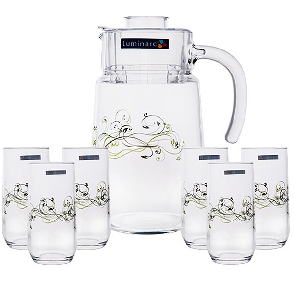 ست پارچ و لیوان 7 پارچه لومینارک مدل Bahamas Carissa کد J1434 ست پارچ و لیوان 7 پارچه لومینارک مدل Bahamas Carissa کد J1434