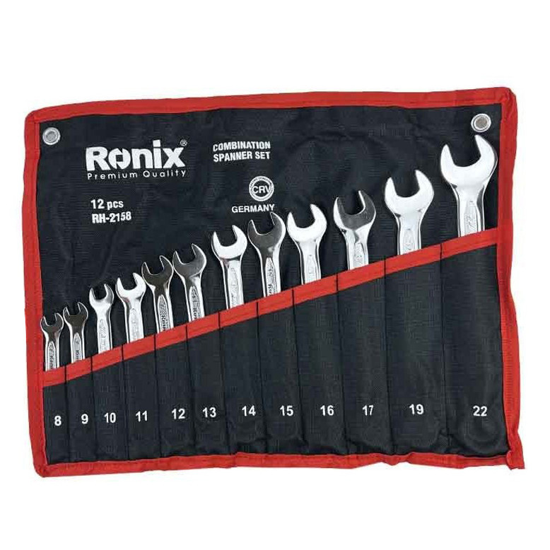 آچار یکسر تخت و یکسر رینگی رونیکس مدل RH-2158 سایز 8 تا 22 میلی متر آچار یکسر تخت و یکسر رینگی رونیکس مدل RH-2158 سایز 8 تا 22 میلی متر