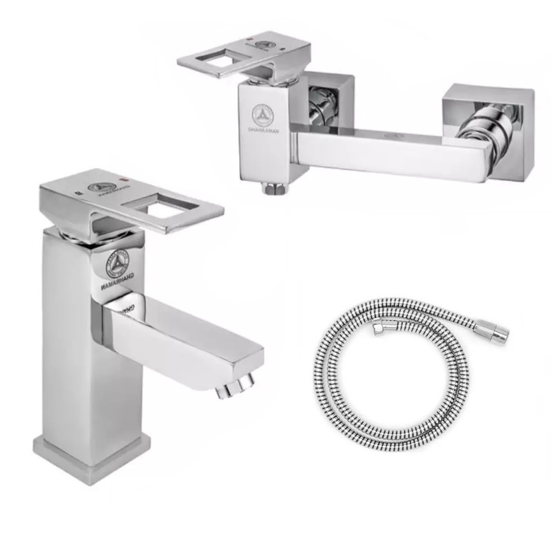 ست شیرالات  شیرآلات بهداشتی قهرمان مدل فلت رویال مجموعه 3 عددی