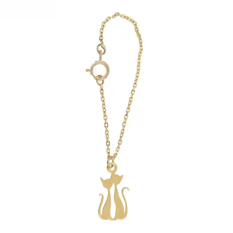 آویز ساعت طلا 18 عیار زنانه گالری قو طلایی مدل دو گربه ملوس آویز ساعت طلا 18 عیار زنانه گالری قو طلایی مدل دو گربه ملوس