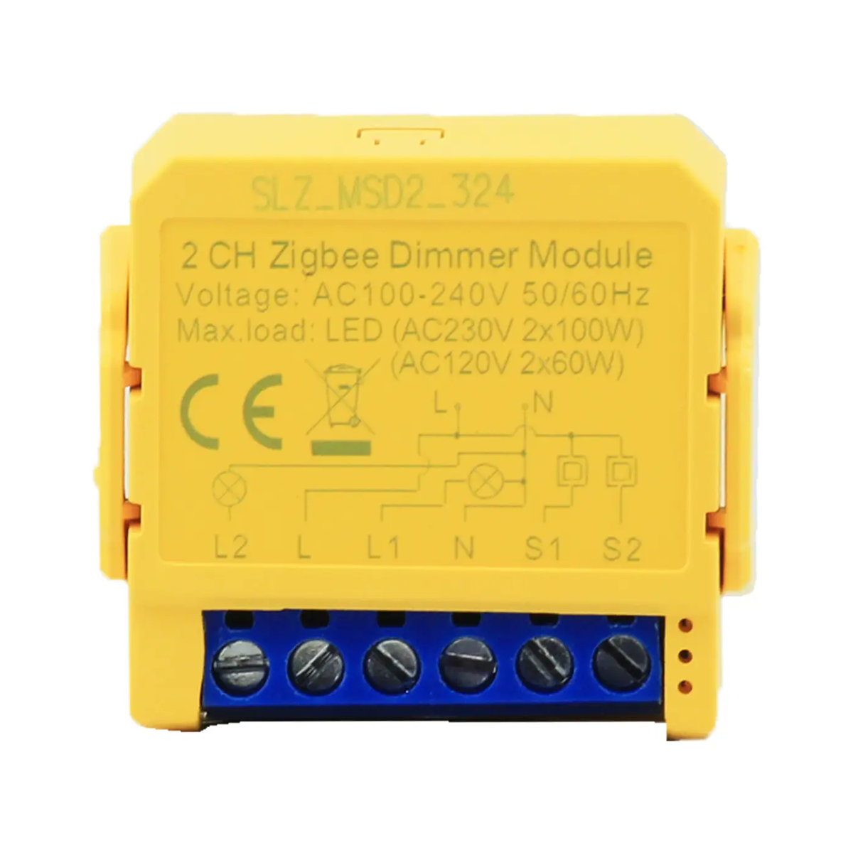 رله سوئیچ هوشمند تویا مدل دو کانال دیمر Zigbee-زرد رله سوئیچ هوشمند تویا مدل دو کانال دیمر Zigbee-زرد