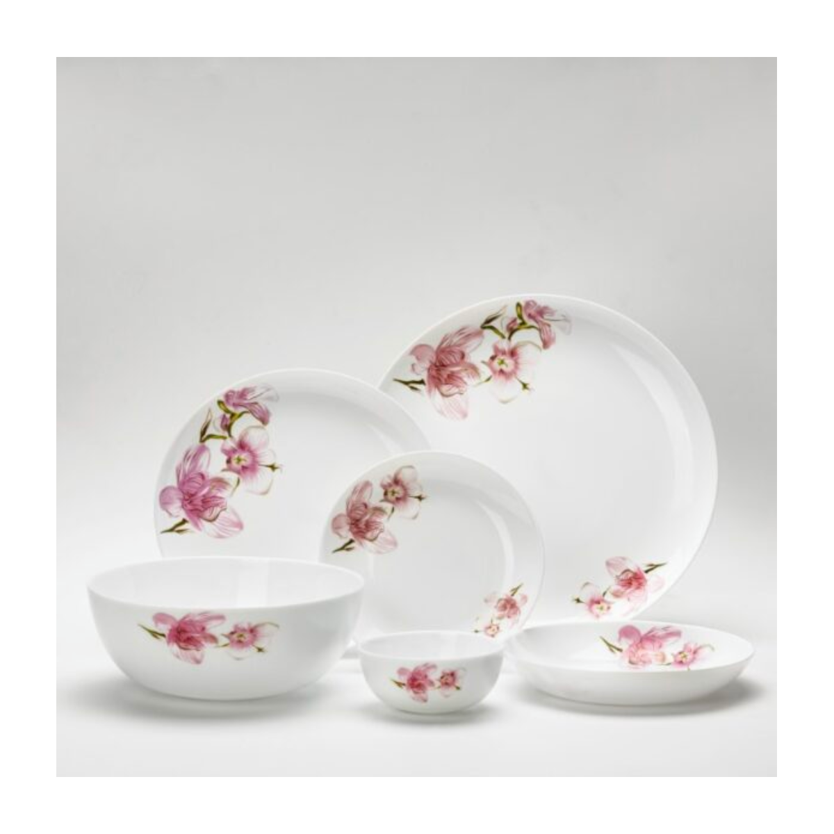 سرویس غذاخوری 26 پارچه آرکوپال گلد اوپال قالب دیوالی مدل ساینا صورتی-صورتی