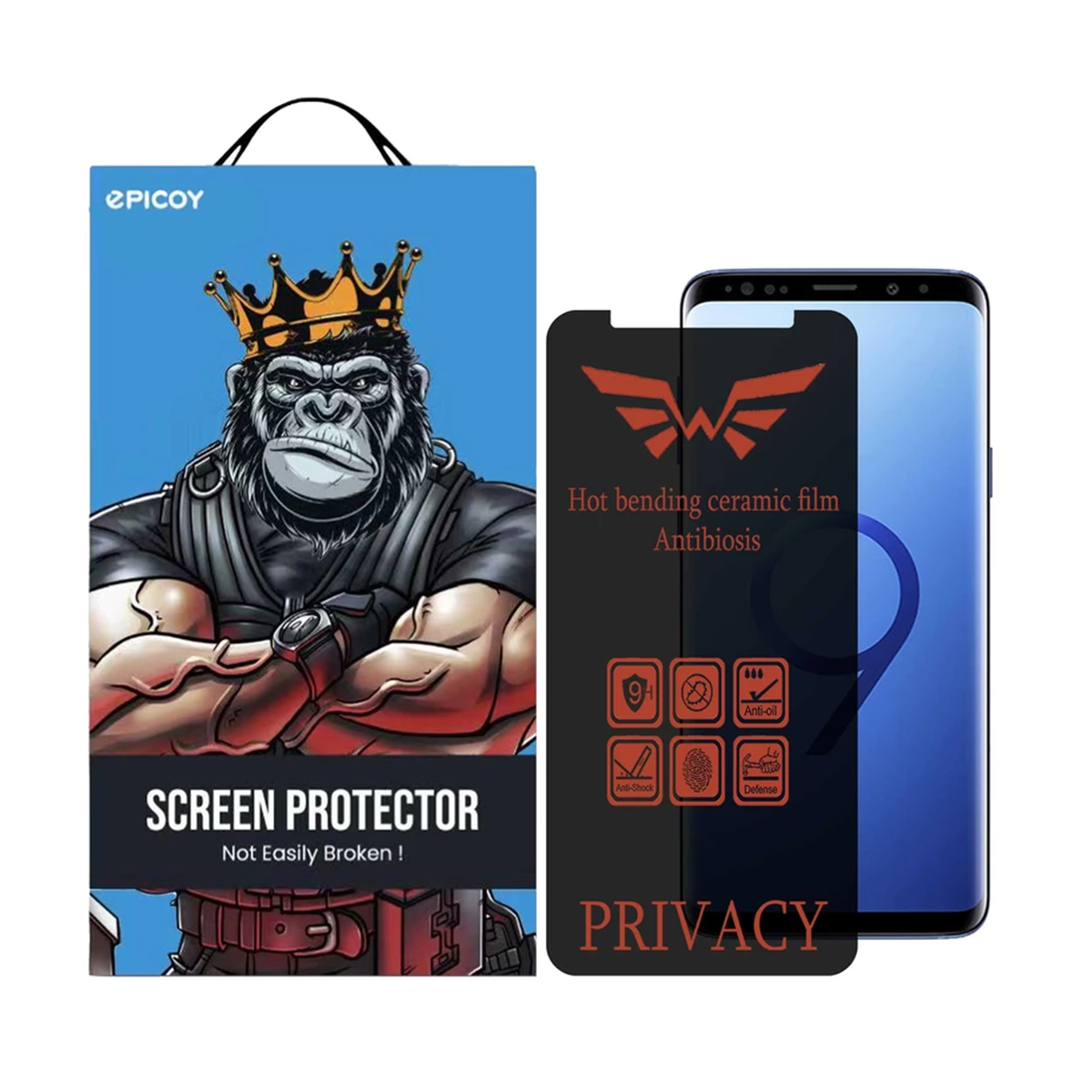 گلس گوشی سامسونگ Galaxy S8 Plus - S9 Plus اپیکوی مدل Nano-Privacy پرایوسی  گلس گوشی سامسونگ Galaxy S8 Plus - S9 Plus اپیکوی مدل Nano-Privacy پرایوسی