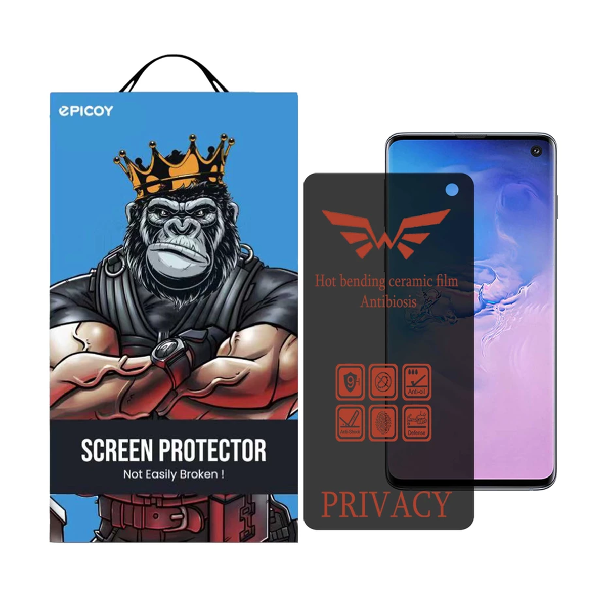 گلس گوشی سامسونگ Galaxy S10 اپیکوی مدل Nano-Privacy پرایوسی