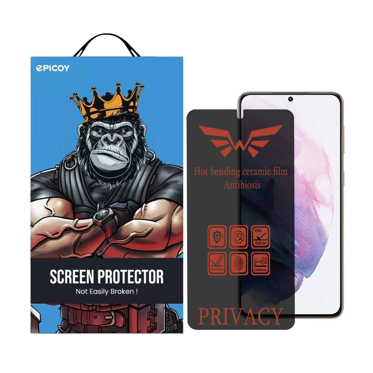 گلس گوشی سامسونگ Galaxy S21 Plus - S20 Plus اپیکوی مدل Nano-Privacy پرایوسی  گلس گوشی سامسونگ Galaxy S21 Plus - S20 Plus اپیکوی مدل Nano-Privacy پرایوسی