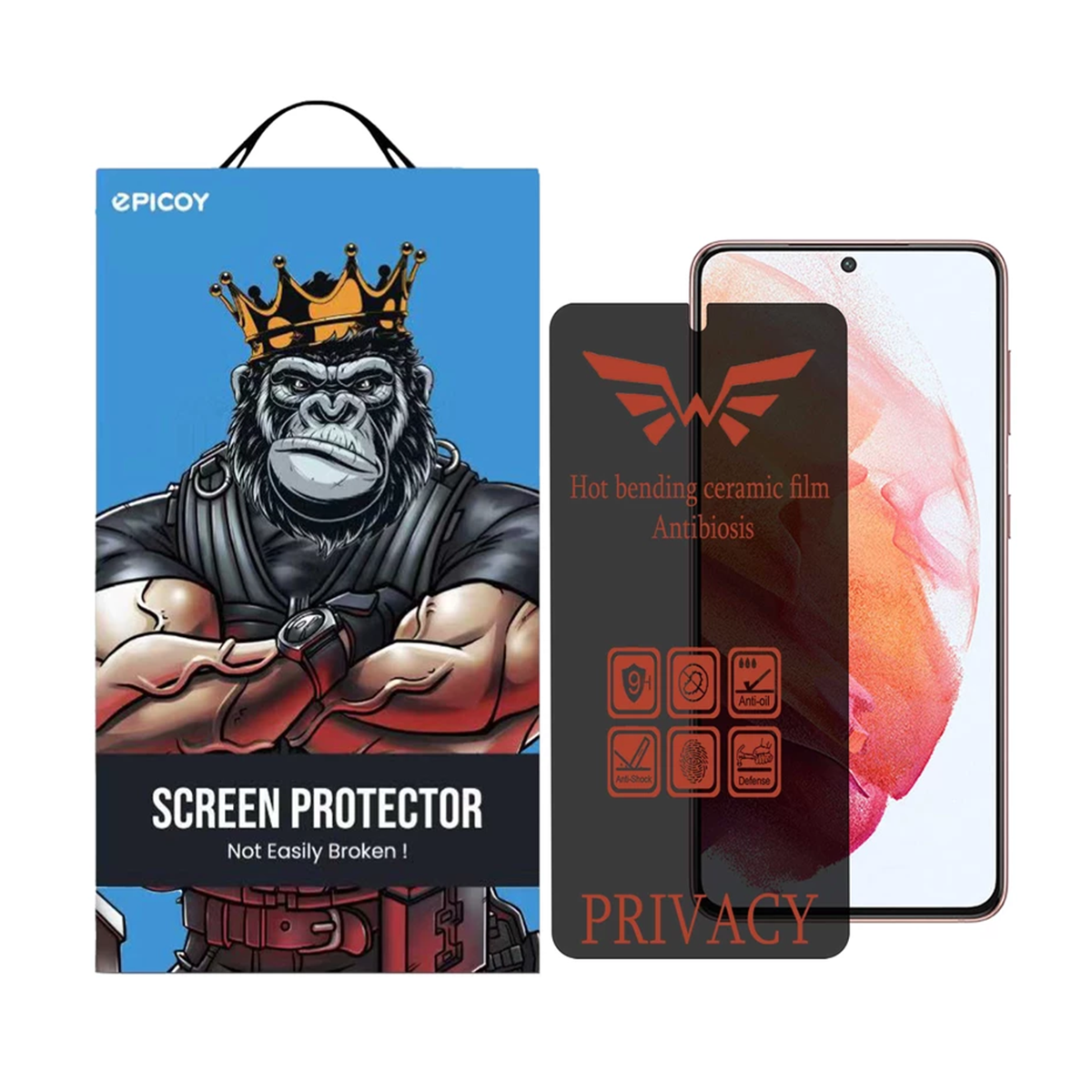 گلس گوشی سامسونگ Galaxy S21 - S20 اپیکوی مدل Nano پرایوسی  گلس گوشی سامسونگ Galaxy S21 - S20 اپیکوی مدل Nano پرایوسی