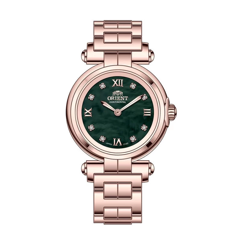 ساعت مچی عقربهای کوارتز زنانه اورینت کانتیننتال مدل 0145-3-بدنه رزگلد بند رزگلد ساعت مچی عقربهای کوارتز زنانه اورینت کانتیننتال مدل 0145-3-بدنه رزگلد بند رزگلد