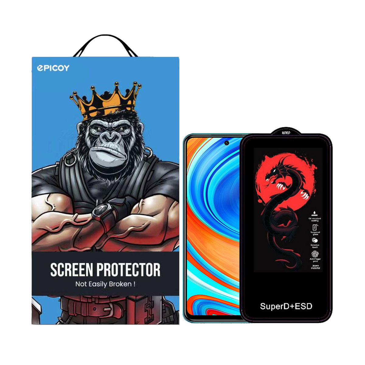 گلس گوشی شیائومی Redmi Note 9 Pro Max اپیکوی مدل Dragon ESD-مشکی گلس گوشی شیائومی Redmi Note 9 Pro Max اپیکوی مدل Dragon ESD-مشکی