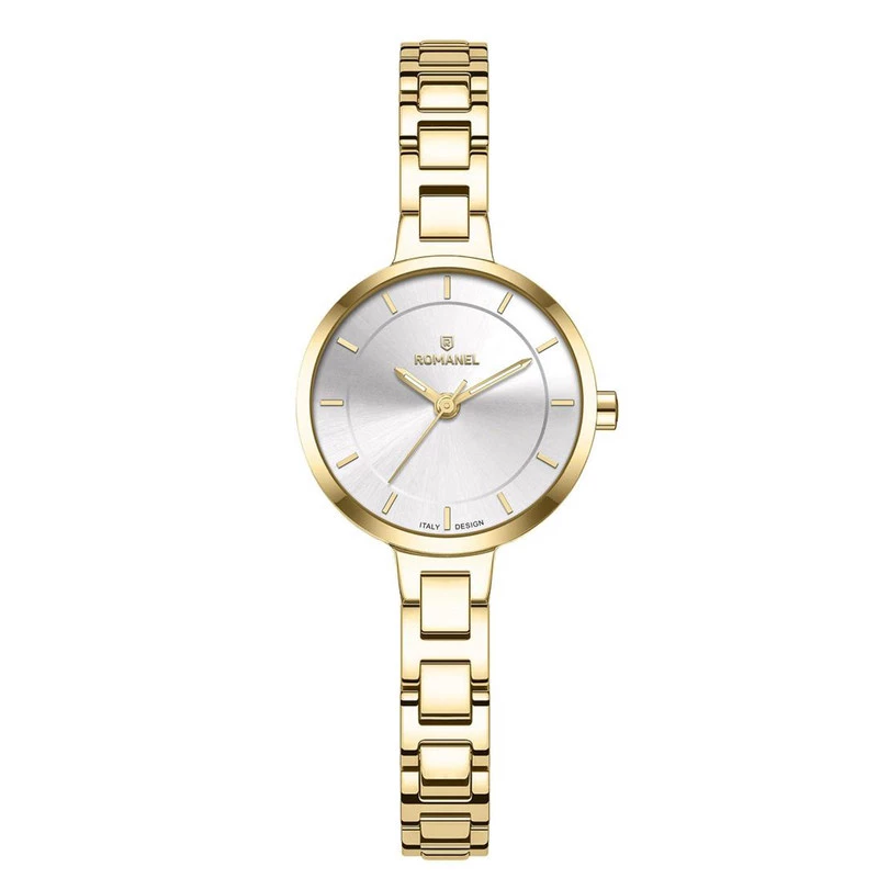 ساعت مچی عقربهای کوارتز زنانه رومانل مدل RM401001L-E-بدنه طلایی بند طلایی ساعت مچی عقربهای کوارتز زنانه رومانل مدل RM401001L-E-بدنه طلایی بند طلایی