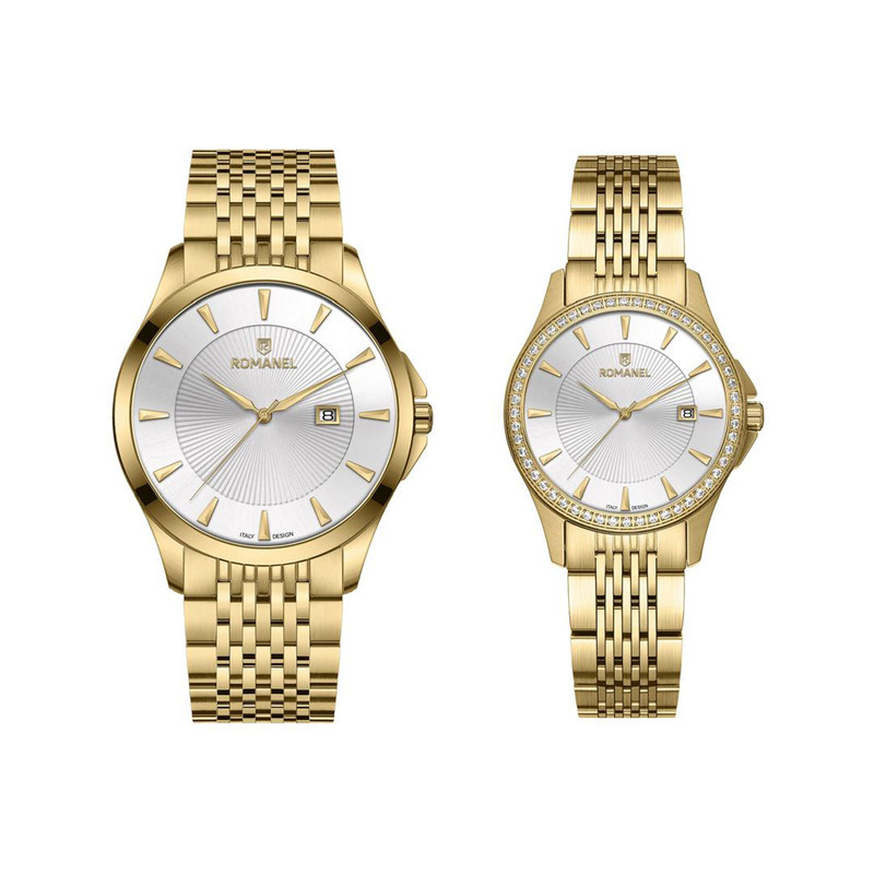ست ساعت مچی عقربهای کوارتز زنانه و مردانه رومانل مدل RM402001M-A