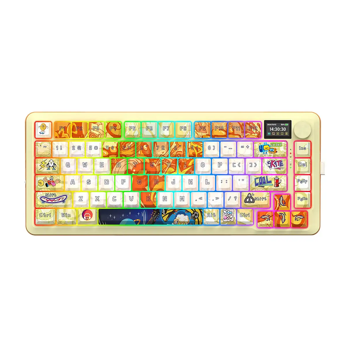 کیبورد بی سیم گیمینگ ردراگون مدل FLEKACT K708 GF PRO RGB کیبورد بی سیم گیمینگ ردراگون مدل FLEKACT K708 GF PRO RGB