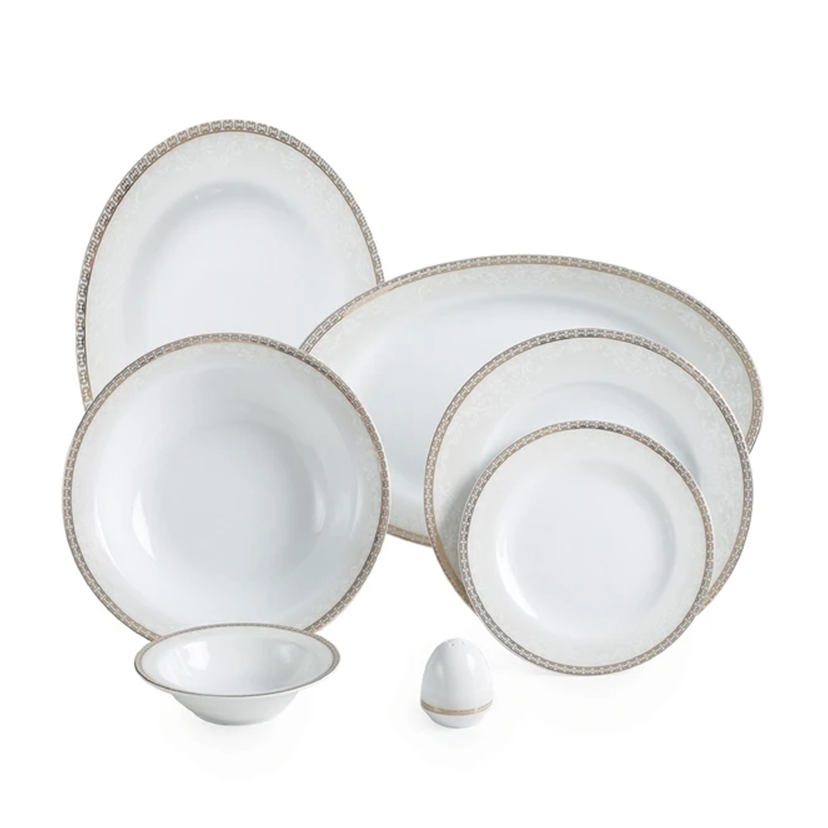 سرویس غذاخوری 28 پارچه چینی زرین ایران مدل ایتالیا اف ریوا درجه 3