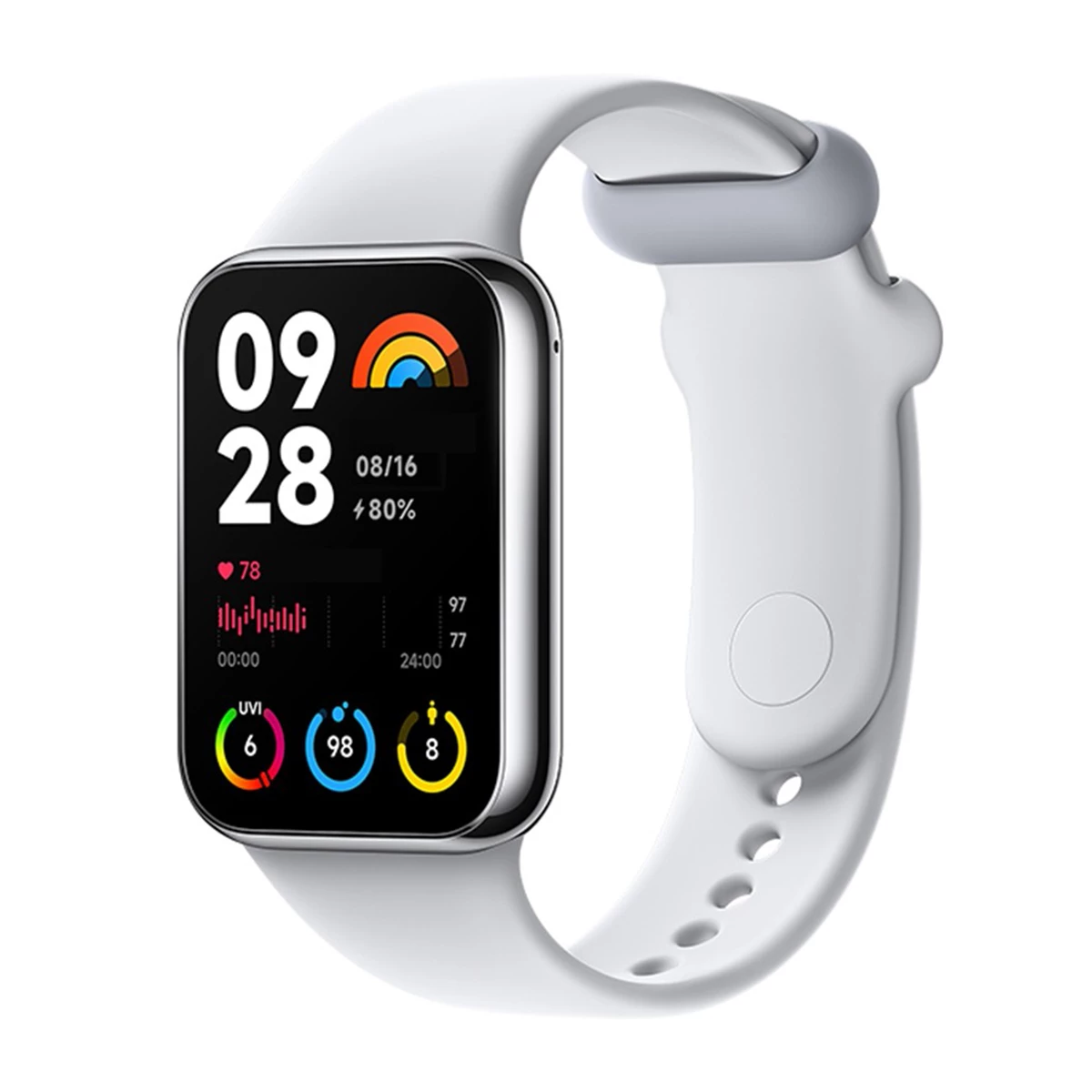 ساعت هوشمند شیائومی مدل Band 8 Pro - نسخه گلوبال-بدنه نقره ای بند نقره ای 