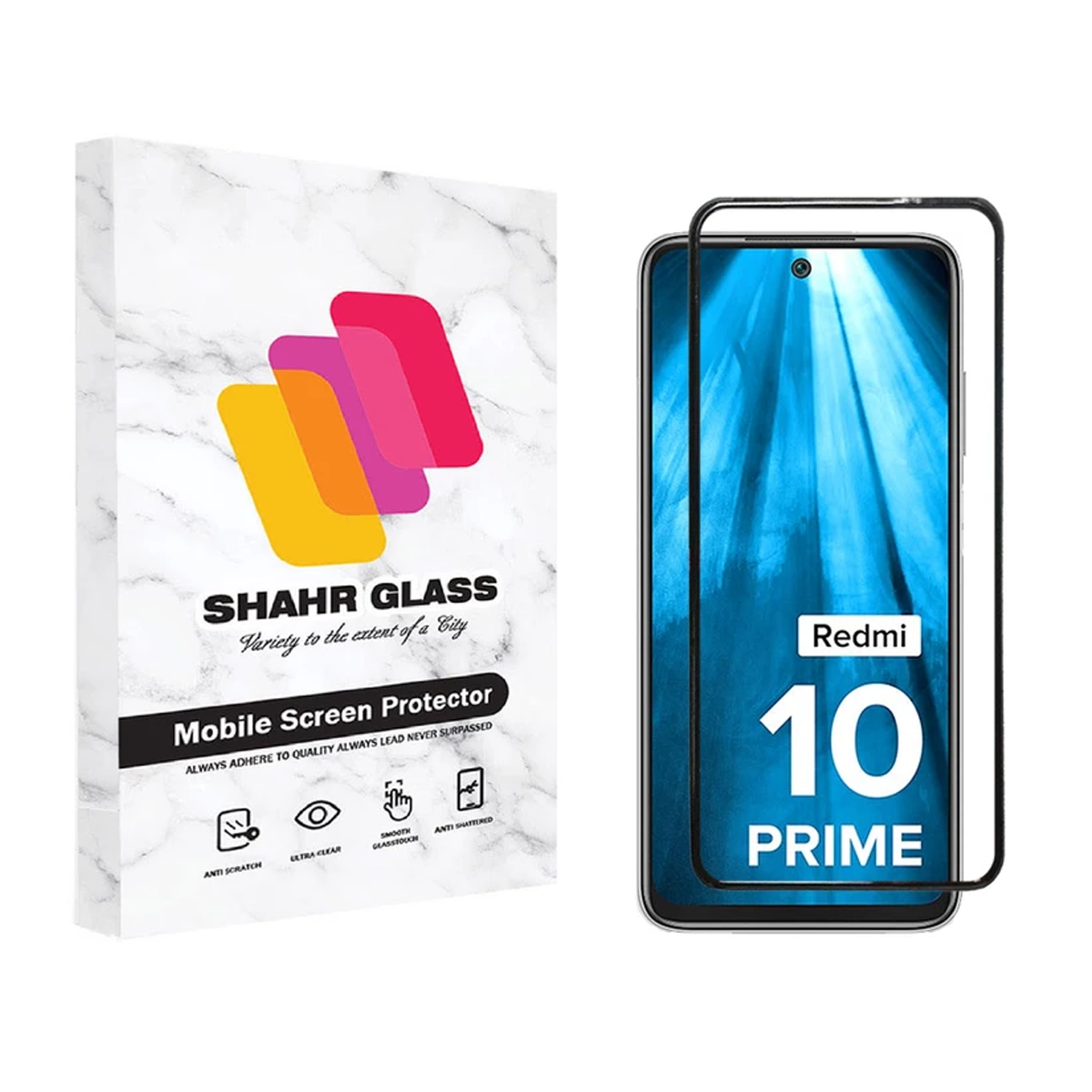 گلس گوشی شیائومی Redmi 10 Prime شهر گلس مدل WEVA-مشکی گلس گوشی شیائومی Redmi 10 Prime شهر گلس مدل WEVA-مشکی