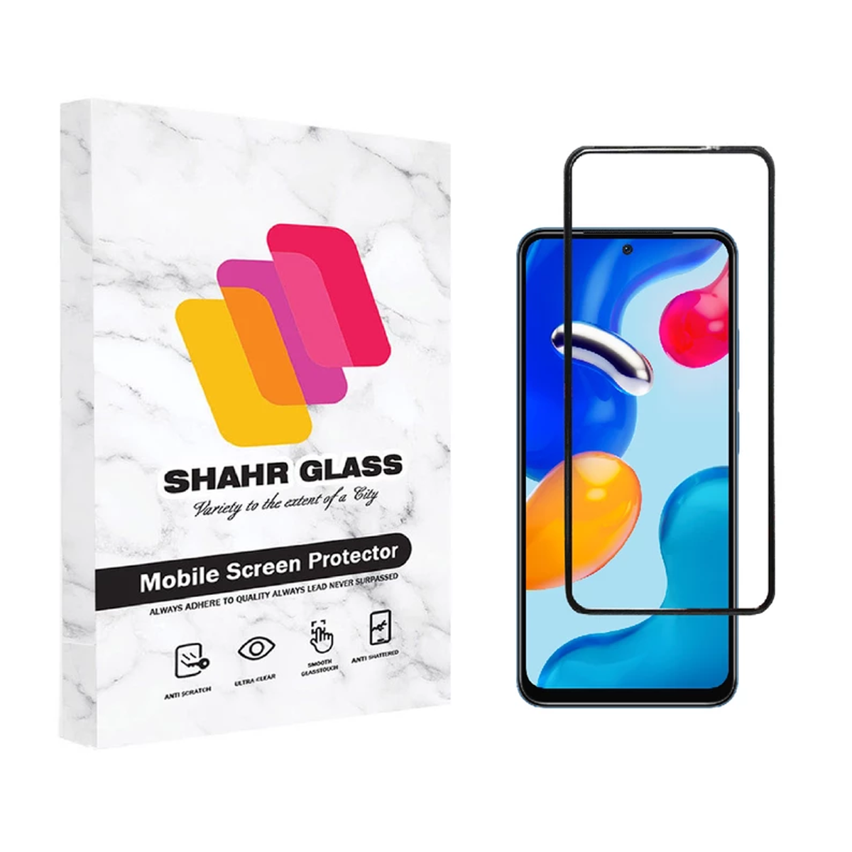 گلس گوشی شیائومی Redmi Note 11S شهر گلس مدل WEVA-مشکی گلس گوشی شیائومی Redmi Note 11S شهر گلس مدل WEVA-مشکی