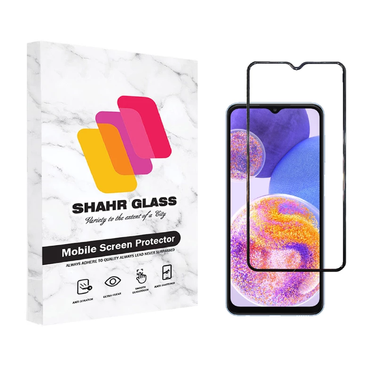 گلس گوشی سامسونگ Galaxy A23 شهر گلس مدل WEVA-مشکی گلس گوشی سامسونگ Galaxy A23 شهر گلس مدل WEVA-مشکی