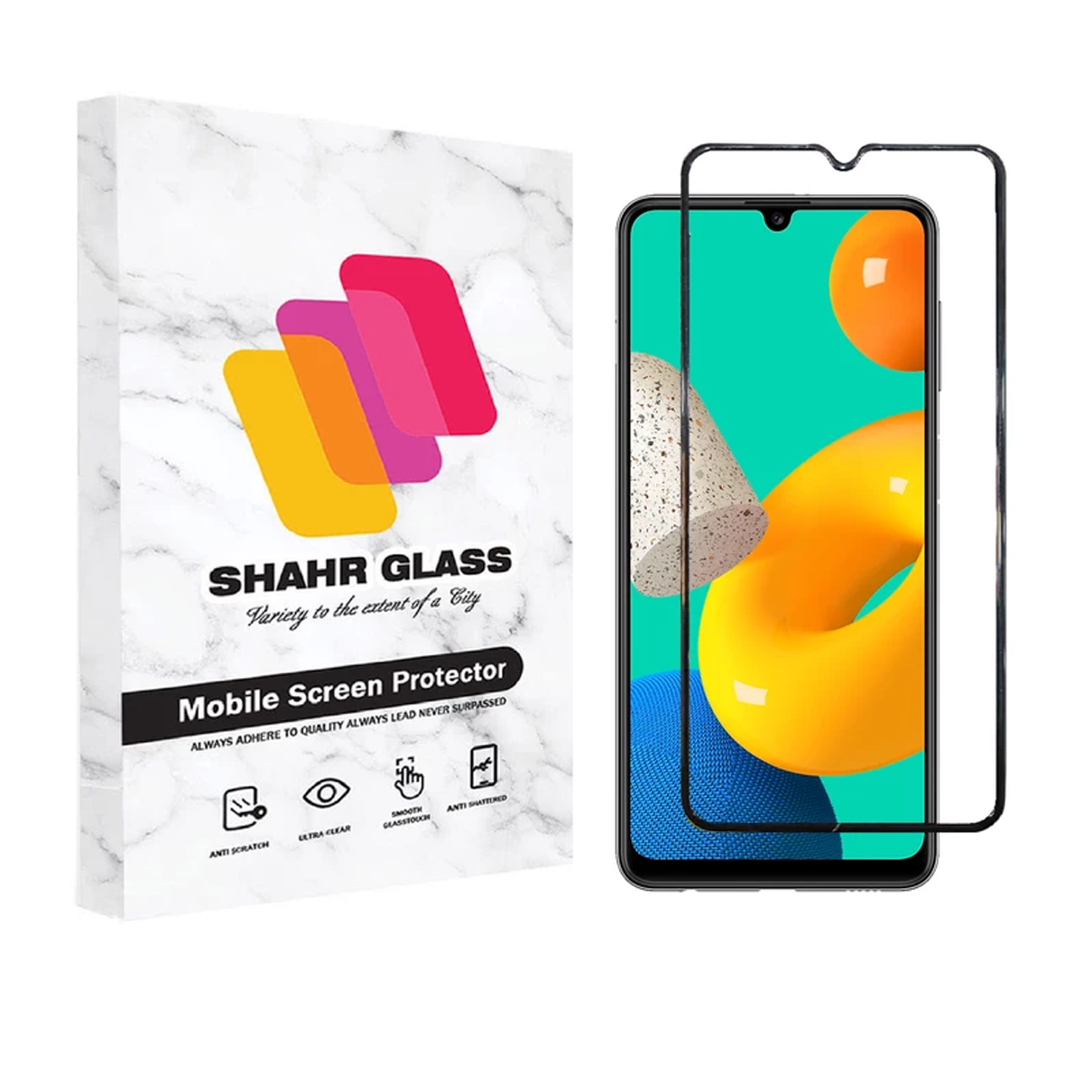 گلس گوشی سامسونگ Galaxy M32 4G شهر گلس مدل WEVA-مشکی گلس گوشی سامسونگ Galaxy M32 4G شهر گلس مدل WEVA-مشکی