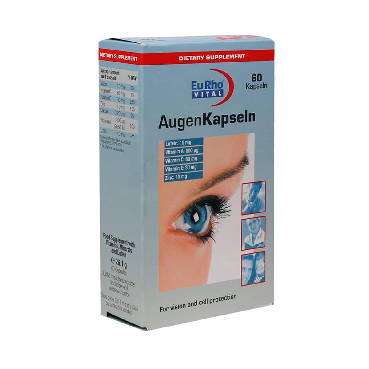 کپسول چشم اوژن یوروویتال بسته ۶۰ عددی کپسول چشم اوژن یوروویتال بسته ۶۰ عددی