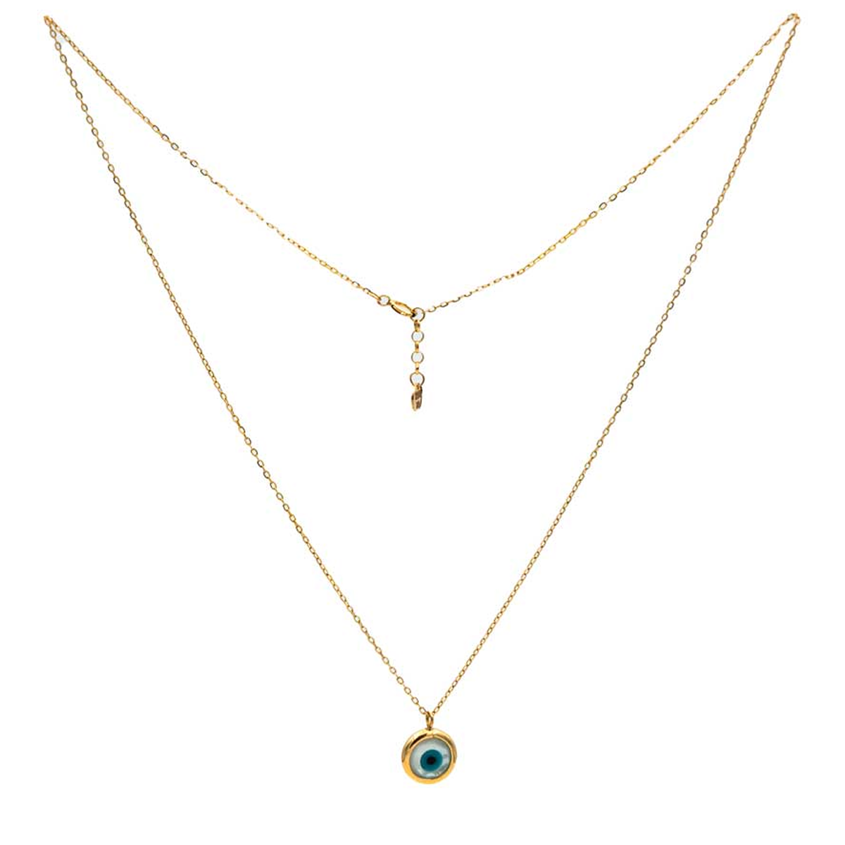 گردنبند طلا 18 عیار زنانه گالری طلا عرفان مدل چشم نظر-1.66 گردنبند طلا 18 عیار زنانه گالری طلا عرفان مدل چشم نظر-1.66