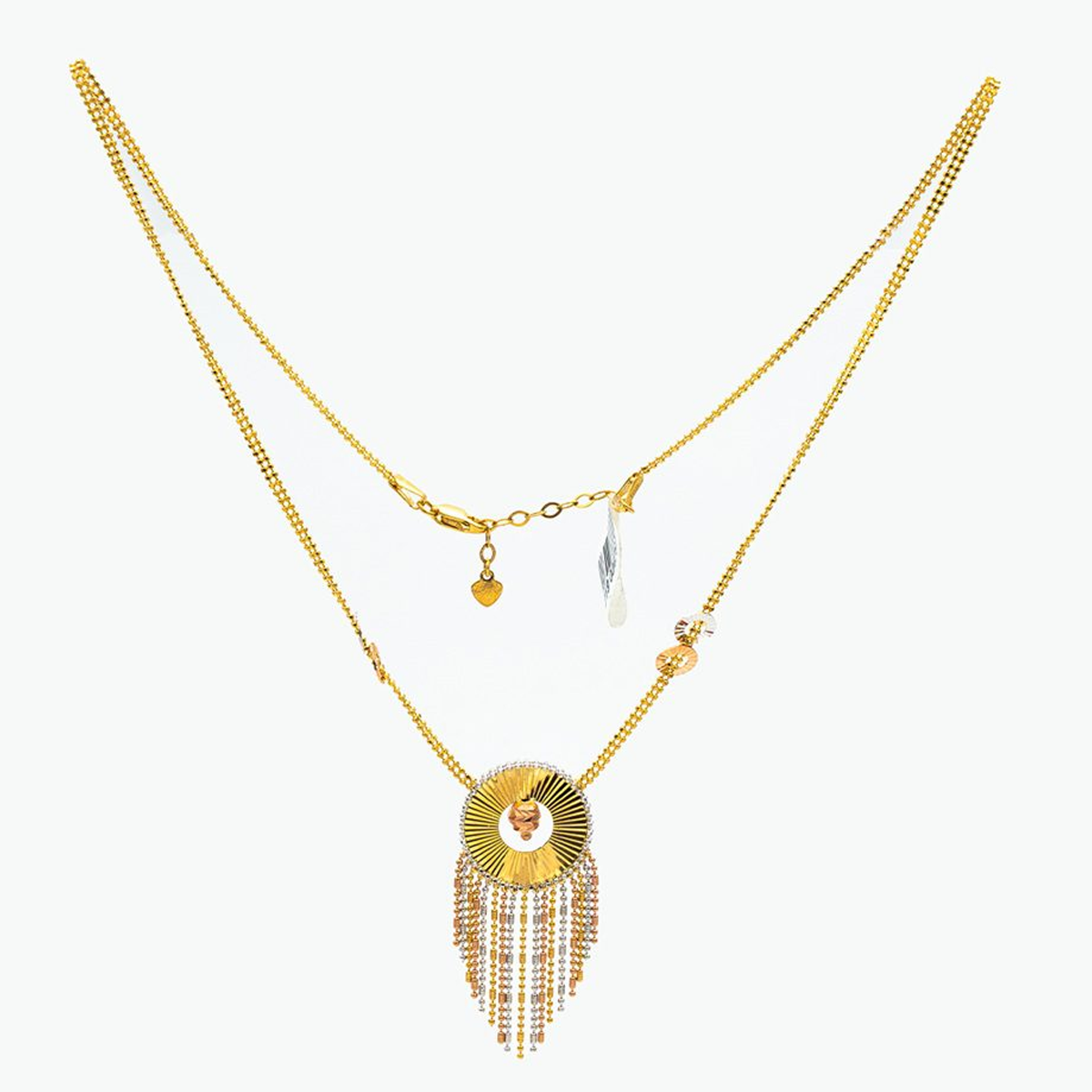 گردنبند طلا 18 عیار زنانه گالری طلا عرفان مدل دو رنگ سفید و زرد ونکلیف کد 4797-7.75 گردنبند طلا 18 عیار زنانه گالری طلا عرفان مدل دو رنگ سفید و زرد ونکلیف کد 4797-7.75