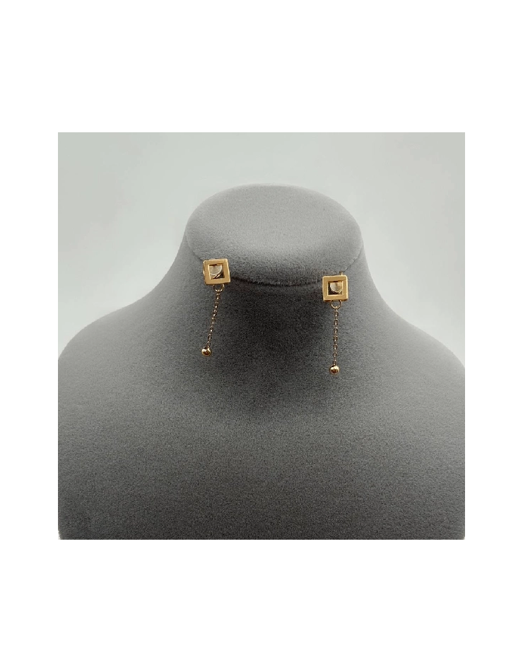 گوشواره طلا 18عیار اپال گلد مدل مربعی زنجیری گوشواره طلا 18عیار اپال گلد مدل مربعی زنجیری